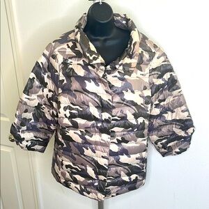 Anorak XL Oversized Water Resistant camouflage puffy zipper vest Jacket NWT camo